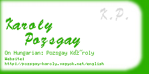 karoly pozsgay business card